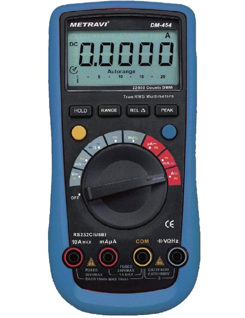 METRAVI Metravi DM454 TRMS Digital Multimeter with doublemoulded body 