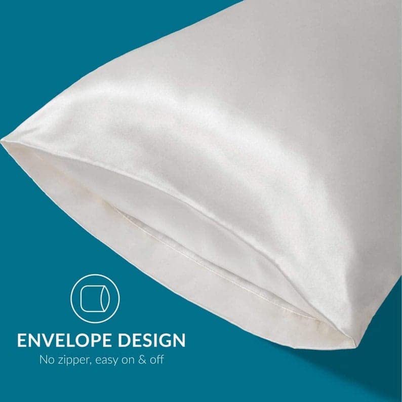Atrube Womens Satin Silk Bonnet Hair Pillowcase 3 Premium Scrunchies Adjustable Cap Curly Hair Ribbon Tie Band Satin Hair Wrap White - Image 3
