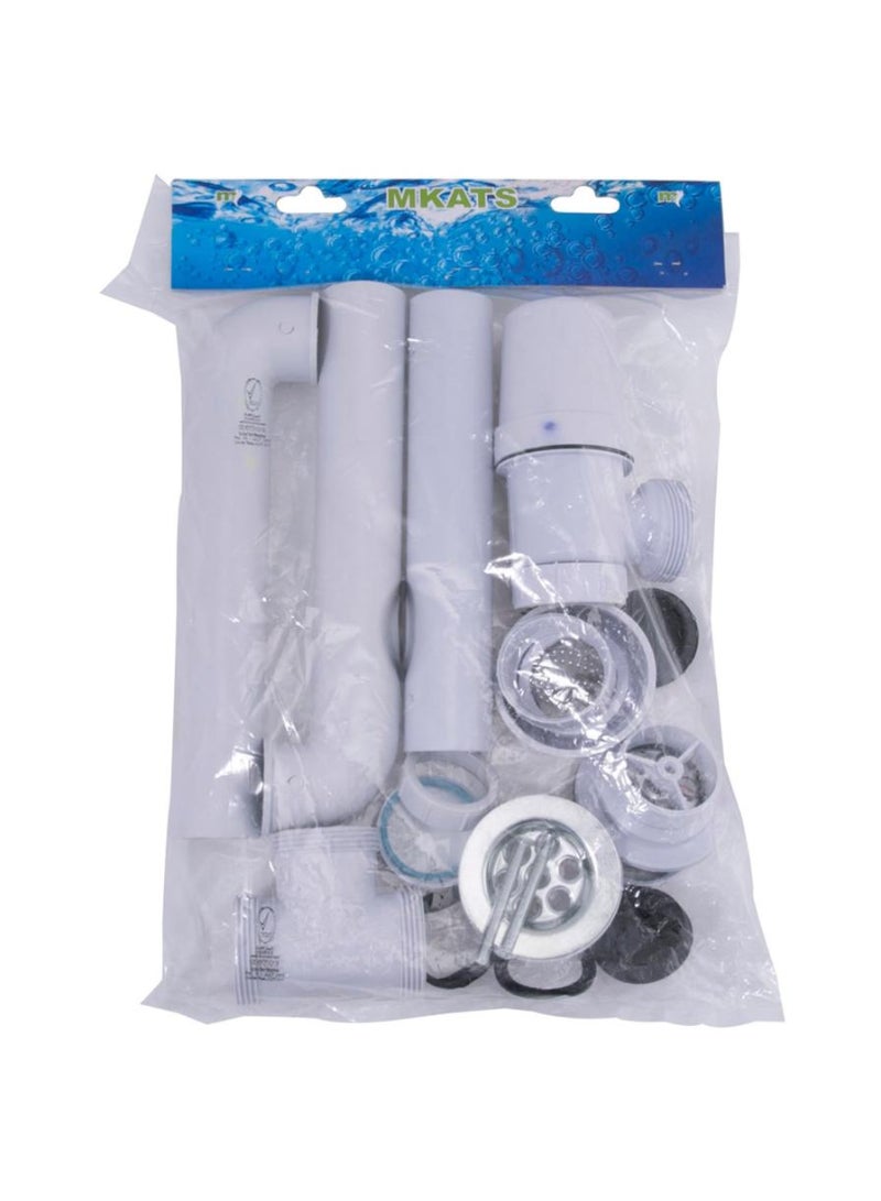 Mkats أنبوب تصريف مزدوج من PVC لمغسلة الأحواض 3.1 سم