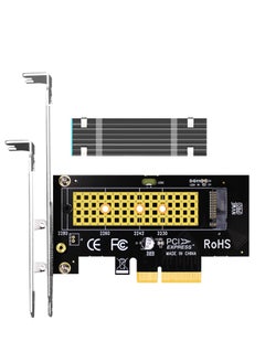 Generic M.2 PCIe NVMe 4.0/3.0 Adapter with 0.12" Thick M.2 Heatsink for M.2 PCI SSD (NVMe and AHCI), PCIE 3.0X 4 Full Speed, Desktop Mount (PA09-HS)  - Image 1