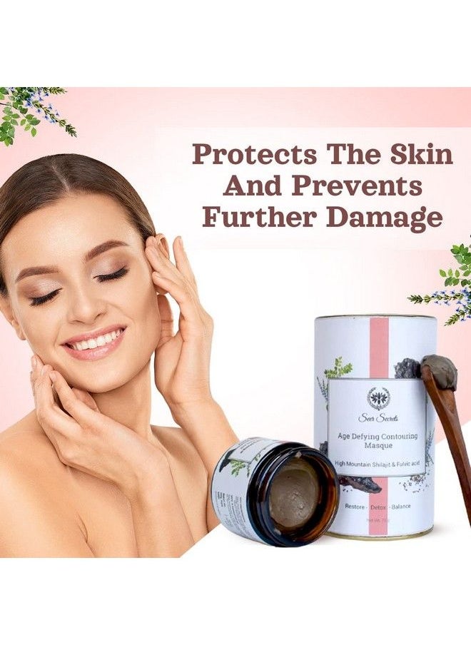 Seer Secrets - Natural Shilajit & Moringa Face Mask For Deep Cleansing;Moisturizing & Brightening Skin;Remove Dead Skin Cells;Easy Blackhead Removal ; Suitable For Men & Women;Pack Of 70Gm - Image 1