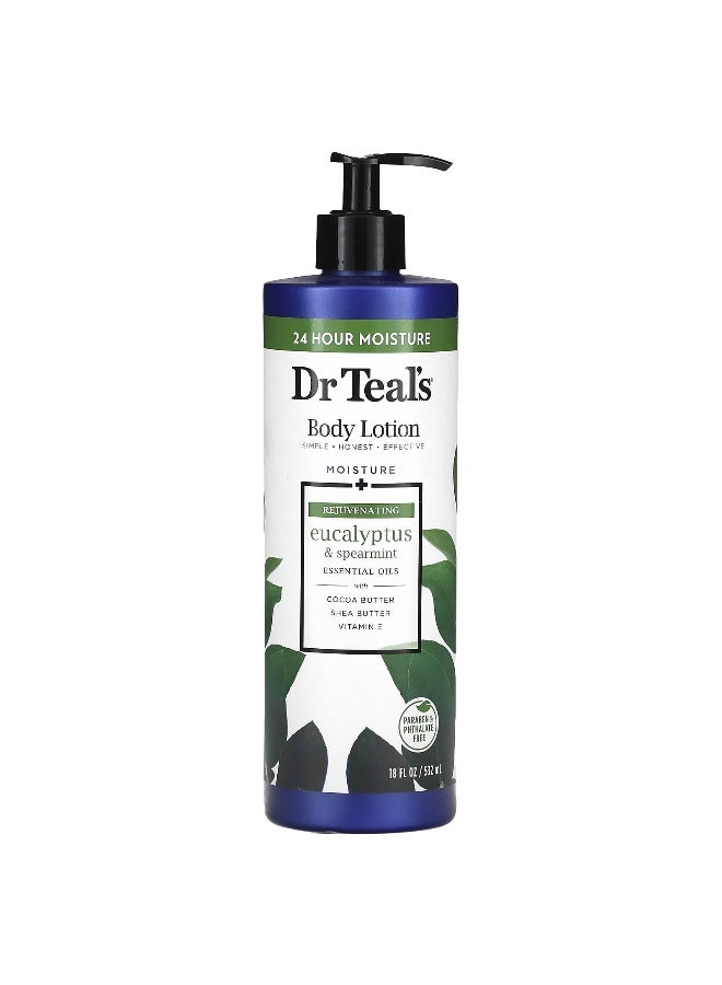 Dr. Teals Dr. Teal's, Body Lotion, Moisture + Rejuvenating, Eucalyptus & Spearmint, 18 fl oz (532 ml) - Image 1