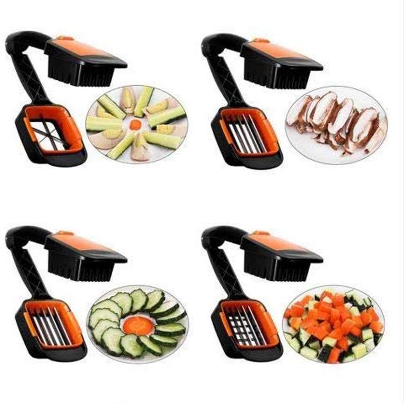 ABUDIT 5 in 1 Nicer Vegetable Dicer Chopper 5 in 1 MultiFunction Slicer Vegetable Fruits Cutter Dicer Grater Chopper Peeler with Container Onion Cutter Kitchen - Image 5