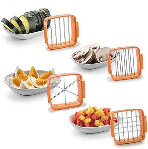 ABUDIT 5 in 1 Nicer Vegetable Dicer Chopper 5 in 1 MultiFunction Slicer Vegetable Fruits Cutter Dicer Grater Chopper Peeler with Container Onion Cutter Kitchen - Image 4