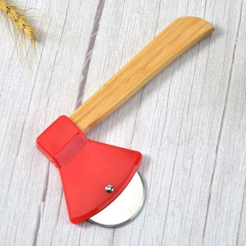 Sevia Premium Pizza Cutter Sandwich Paratha Chapati Roti Wheel Smooth Rotating Slicer Food Grade Stainless Steel with Non Slip Bamboo Handle for Kitchen - Image 1