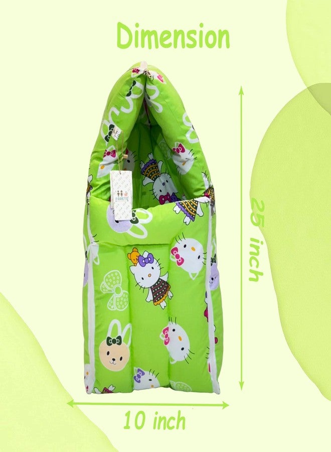 Infantbond Born Baby Combo of Bed with Net & Carry Bag(0-6 Months) (Green Teddy) - Image 3