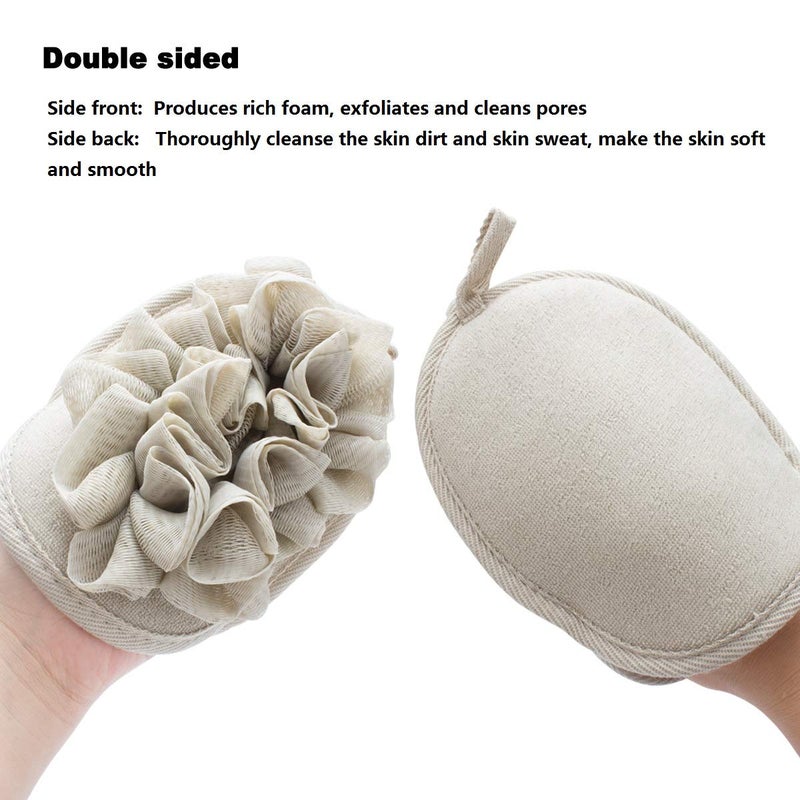 Amariver 3 Pack Body Sponge Brushes Pouf Mesh Brush Shower Glove with Flower Bath Ball - Image 2