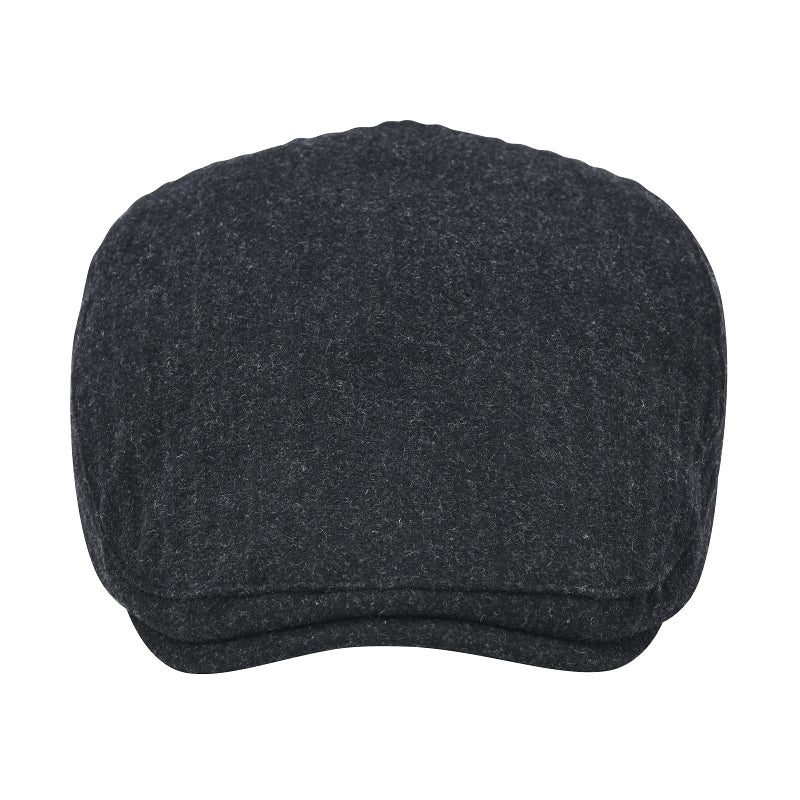 STARANCE Men's Flat Cap Wool Tweed Driving Irish Newsboy Hat (Dark Gray) - Image 4