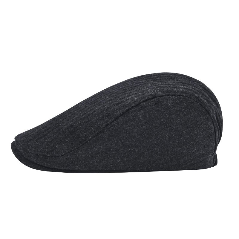 STARANCE Men's Flat Cap Wool Tweed Driving Irish Newsboy Hat (Dark Gray) - Image 3