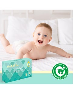 MAKUKU Makuku Nappy Bags 50 Count - Disposable Diaper Bags, Mildly Scented, Hygienic, Easy-Tie Handles, Eliminates Odor  - Image 2