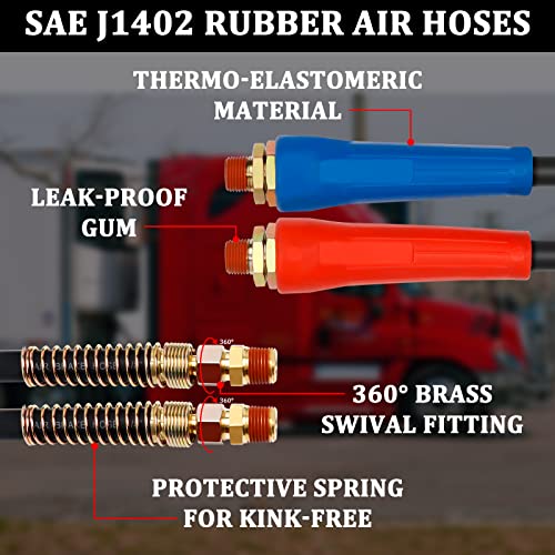 YiaChuii 12 FT Air Lines for Tractor Trailer (12FT Air Lines & Glad Hands & Handles) - Image 3