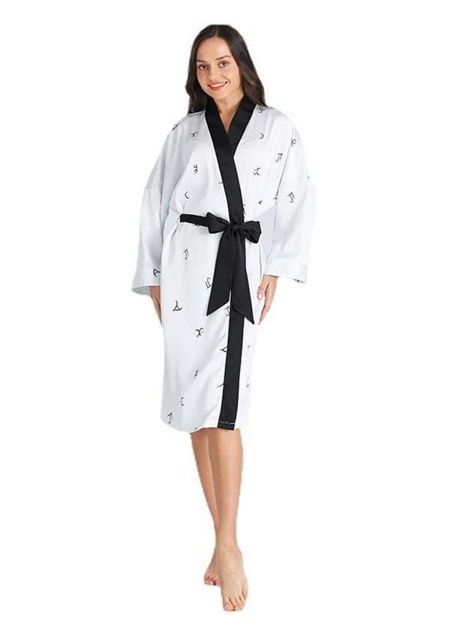 Arabest - Women's Bathrobes Spring and Summer Ice Silk Nightdress Simple Homewear  Satin Silk Imitation Bathrobes - Image 1