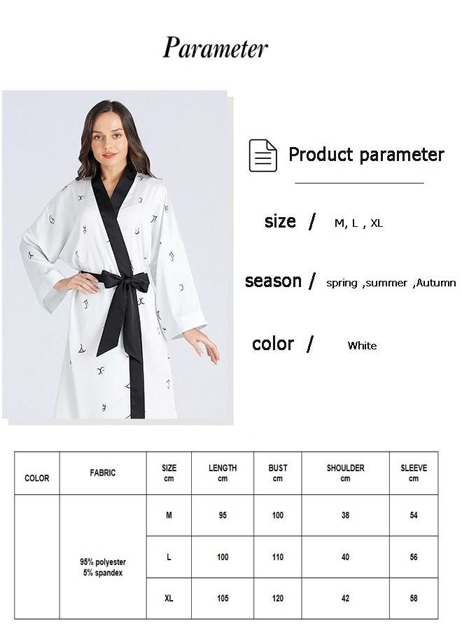 Arabest - Women's Bathrobes Spring and Summer Ice Silk Nightdress Simple Homewear  Satin Silk Imitation Bathrobes - Image 1