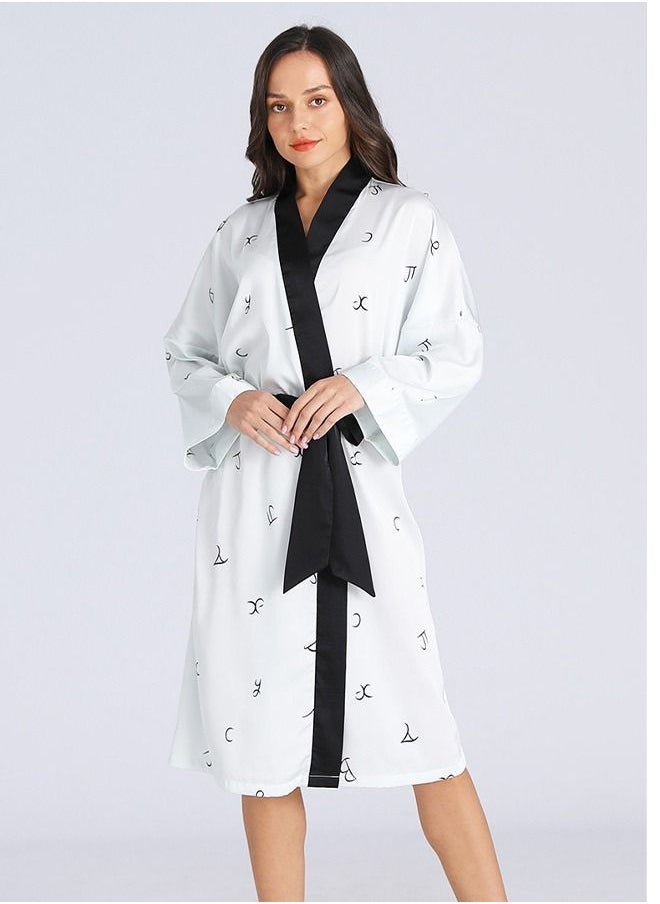 Arabest - Women's Bathrobes Spring and Summer Ice Silk Nightdress Simple Homewear  Satin Silk Imitation Bathrobes - Image 1