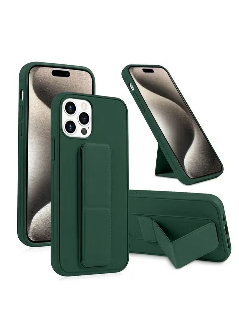 IAF IPhone 15 Pro Max TPU Rubber Silicone Hand Grip Protective Phone Case Cover For Apple iPhone 15 Pro Max Dark Green - Image 1