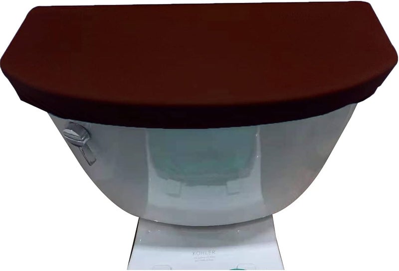 Velvet Toilet Tank Cover Soft and Absorbent, Comfortable Bathroom Toilet Tank Lid to Fit Different Sizes of Toilet Tank Coffee
