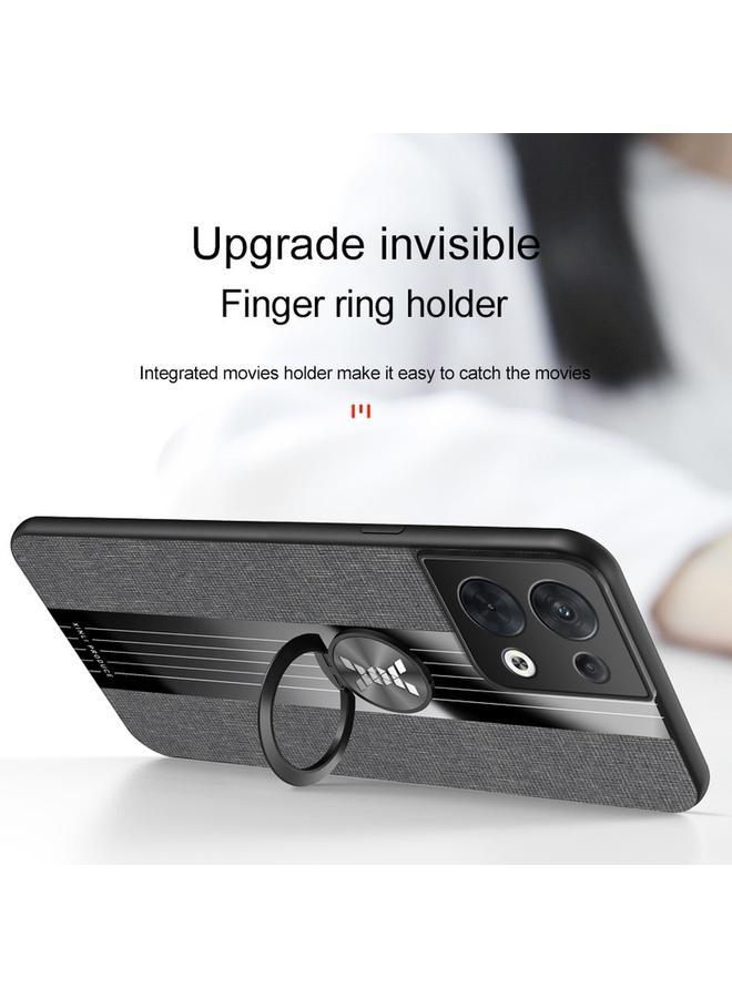 اس-توب جراب لهاتف OPPO Reno8 XINLI مصنوع من مادة TPU بخياطة قماشية مع حامل حلقي - Image 3