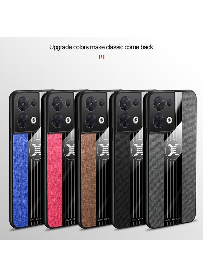 اس-توب جراب لهاتف OPPO Reno8 XINLI مصنوع من مادة TPU بخياطة قماشية مع حامل حلقي - Image 2