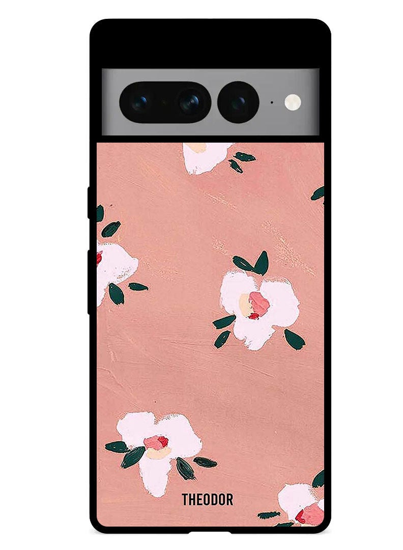 Protective Case Anti Scratch Shock Proof Bumper Cover For Google Pixel 7 Pro Peach Flowers