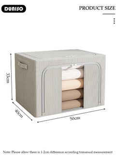 DUNISO 2 Pack Closet Storage Box with Metal Frame, Stackable Flodable Closet Container Organizer with Lids Handle Double & Zippers, Large Capacity Wardrobe Clothes Storage Box with Clear Window for Blanket, Bedding, Clothes, Comforter  - Image 4
