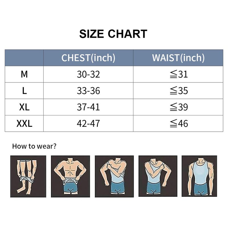 Hanerdun- Mens Slimming Body Shaper Shirt With Zipper Abs Abdomen Slim,Black,Large - Image 5