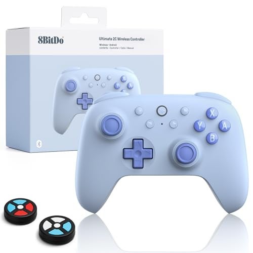 8Bitdo Ultimate 2C Bluetooth Controller for SwitchSwitch 2 Wireless Gaming Controller with Hall Effect Joysticks 6Axis Motion Control Remappable L4R4 Bumpers Turbo FunctionBlue - Image 1