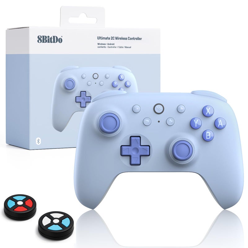 8Bitdo Ultimate 2C Bluetooth Controller for SwitchSwitch 2 Wireless Gaming Controller with Hall Effect Joysticks 6Axis Motion Control Remappable L4R4 Bumpers Turbo FunctionBlue - Image 2