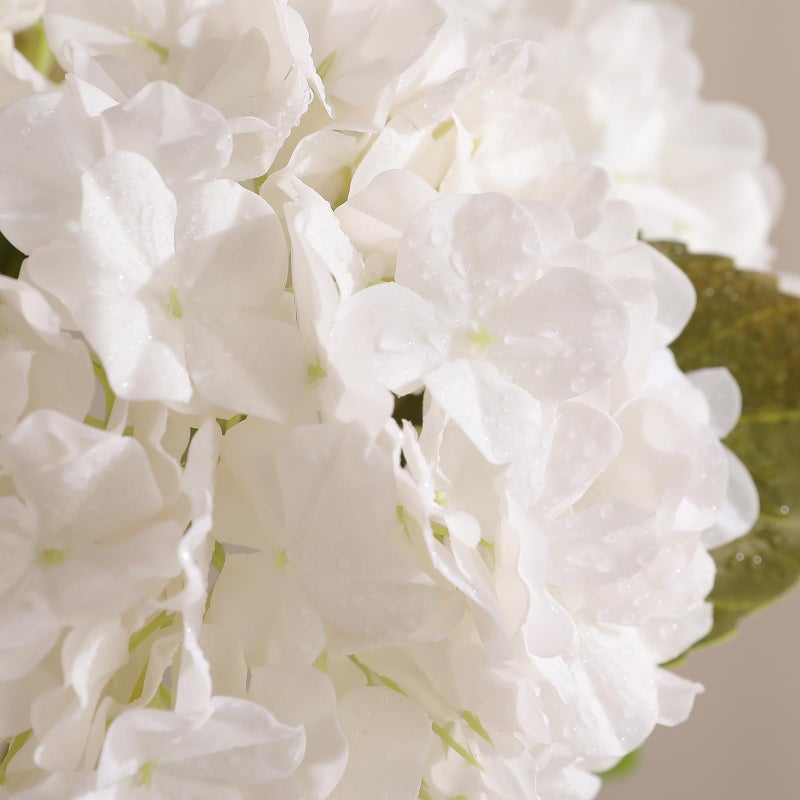 Tifuly 4pcs Fake Hydrangea with Vase -3D Real Touch Faux Hydrangea Flowers and 3pcs Eucalyptus Stems for Wedding Centerpiece Home Party Table Decorationï¼ˆWhiteï¼‰ - Image 2