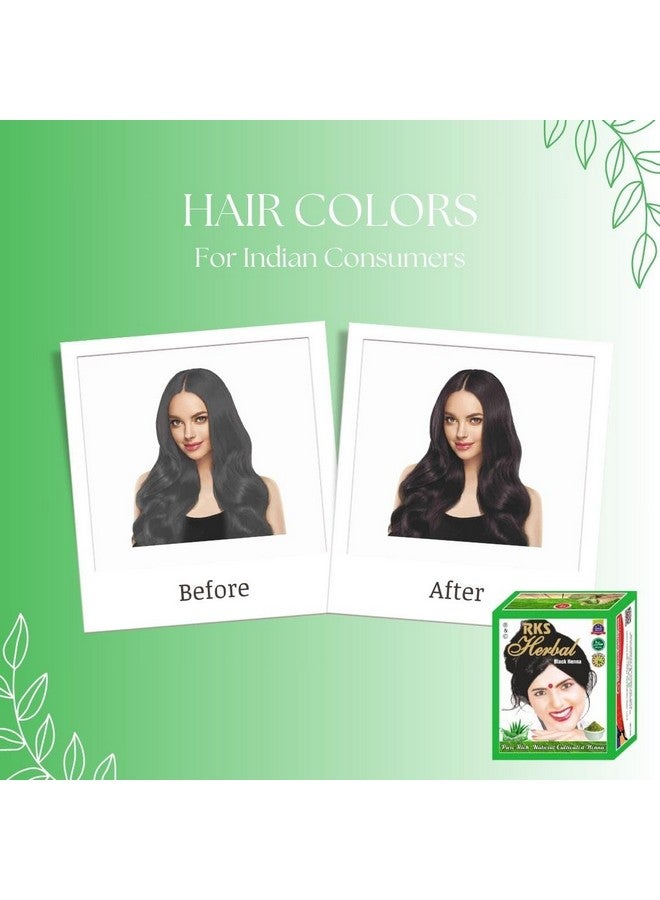 RKS Herbal Henna Mehendi for Hair Women and Men | Natural Henna Long Lasting & Silky Smooth Black Hair Color Mehendi | Organic Powder for Men and Women, Black - 60g x 4 - Image 5