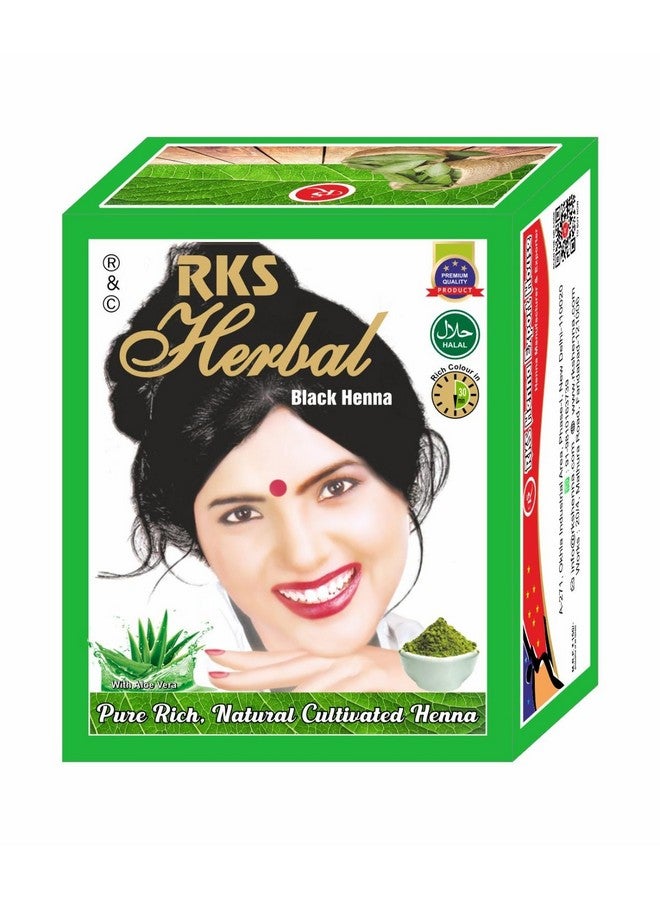 RKS Herbal Henna Mehendi for Hair Women and Men | Natural Henna Long Lasting & Silky Smooth Black Hair Color Mehendi | Organic Powder for Men and Women, Black - 60g x 4 - Image 2