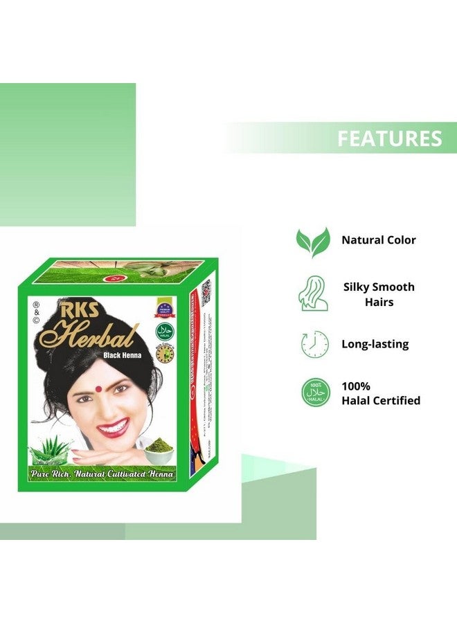 RKS Herbal Henna Mehendi for Hair Women and Men | Natural Henna Long Lasting & Silky Smooth Black Hair Color Mehendi | Organic Powder for Men and Women, Black - 60g x 4 - Image 3