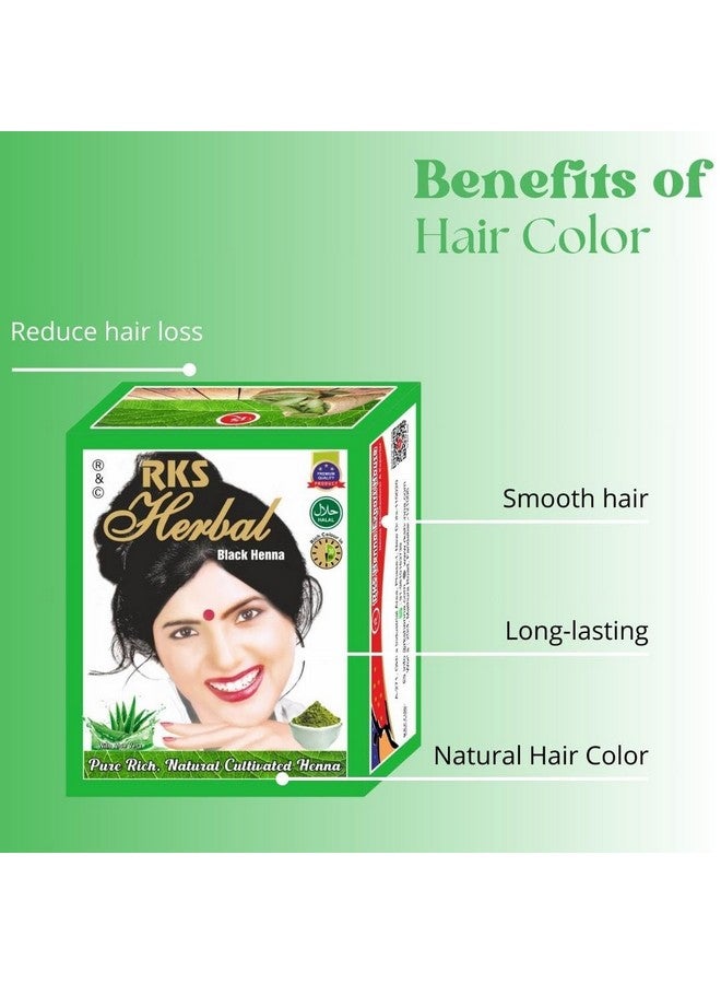 RKS Herbal Henna Mehendi for Hair Women and Men | Natural Henna Long Lasting & Silky Smooth Black Hair Color Mehendi | Organic Powder for Men and Women, Black - 60g x 4 - Image 4