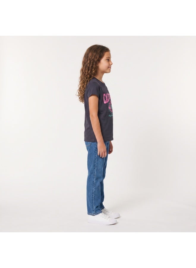 Andora Regular Fit Slip On Printed Girls T-Shirt - Dark Grey - Image 3