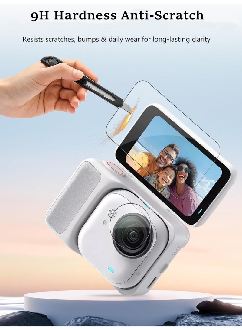 2 Set Screen Lens Protector Film for Insta360 Go Ultra Tempered Glass Protective Film Clear 9H Anti-Bubble HD Film Anti-Dust and Scratch Resistant for GoUltra Camera Lens and Screen Protection - Image 3