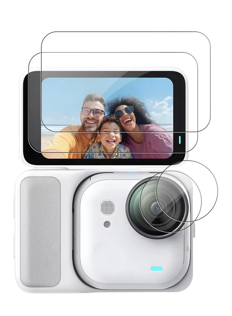 2 Set Screen Lens Protector Film for Insta360 Go Ultra Tempered Glass Protective Film Clear 9H Anti-Bubble HD Film Anti-Dust and Scratch Resistant for GoUltra Camera Lens and Screen Protection - Image 1
