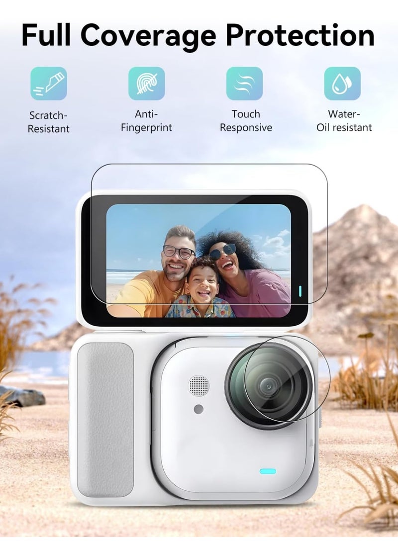 2 Set Screen Lens Protector Film for Insta360 Go Ultra Tempered Glass Protective Film Clear 9H Anti-Bubble HD Film Anti-Dust and Scratch Resistant for GoUltra Camera Lens and Screen Protection - Image 4