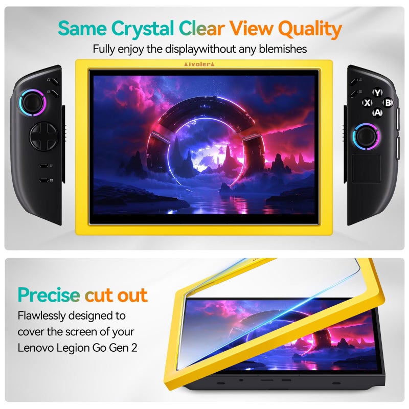 ivoler 2 Pack Screen Protector for Lenovo Legion Go Gen 2 8.8'' Handheld 2025 with Alignment Frame, Tempered Glass, 8.8 inch Full Coverage, Transparent Ultra HD, Anti-Scratch, Anti-Fingerprint - Image 5