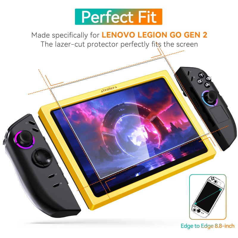 ivoler 2 Pack Screen Protector for Lenovo Legion Go Gen 2 8.8'' Handheld 2025 with Alignment Frame, Tempered Glass, 8.8 inch Full Coverage, Transparent Ultra HD, Anti-Scratch, Anti-Fingerprint - Image 2