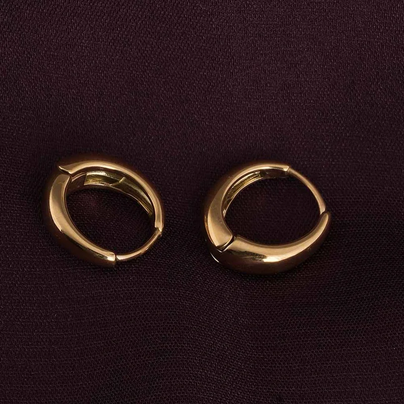 بالموناس PALMONAS Golden Crescent Hoop Earrings for Women | 18K Gold Plated, Waterproof & Anti-Tarnish