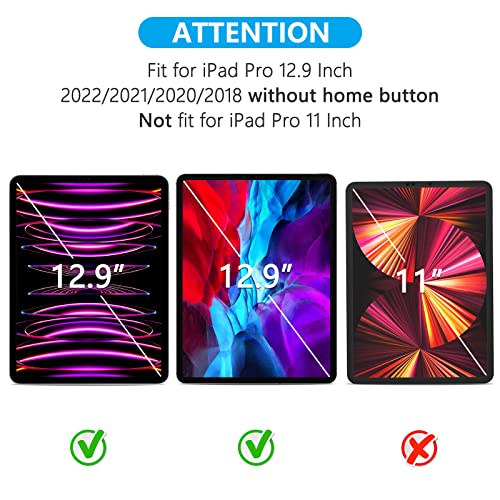 SPARIN 2 Pack Screen Protector Compatible with iPad Pro 12.9 inch 2022/2021/2020/2018 Released (6th/5th/4th/3rd) without Home Button, Tempered Glass Screen Protector Work with Face ID - Image 2
