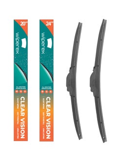 Wiperex WiperEx Wiper Blades for Volvo XC70 2002 2003 2004 24" + 20" All Weather, Uniform Wiping, Premium Rubber, Perfect Fit, Silent, Reduced Wind Lift, No Marks (Set of 2)  - Image 1