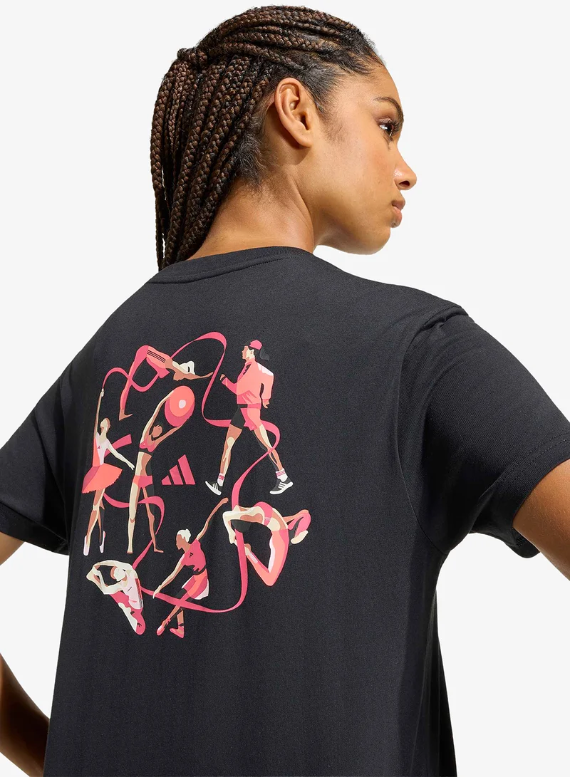 Adidas BLACK Graphic T-Shirt for Women | Best Price UAE