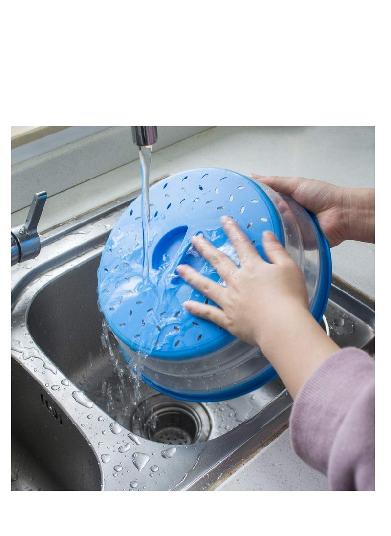 SYOSI [2 Pack]Microwave Splatter Cover Vented Collapsible Microwave Food Cover With Easy Grip Handle, Dishwasher-Safe, BPA-Free Silicone & Plastic, 10.5" Round  - Image 5
