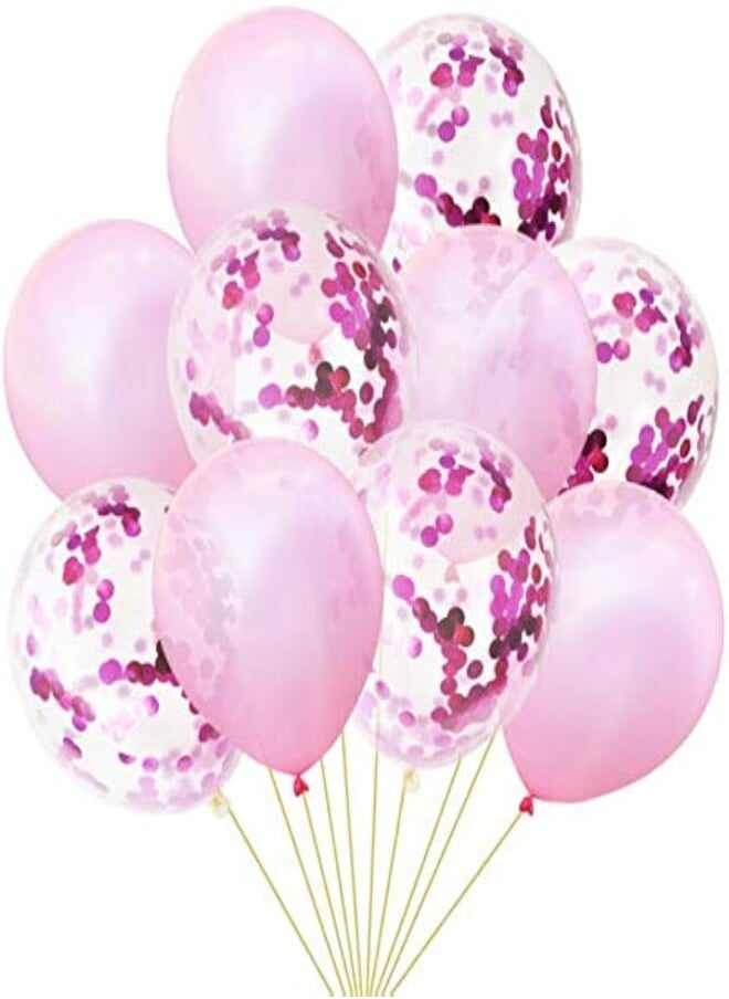 PARTY FUN 12-inch Transparent Latex Paper Balloon Confetti Sequin Balloon Birthday Party Decoration Romantic Birthday Party Balloon Set , 2724676013772 