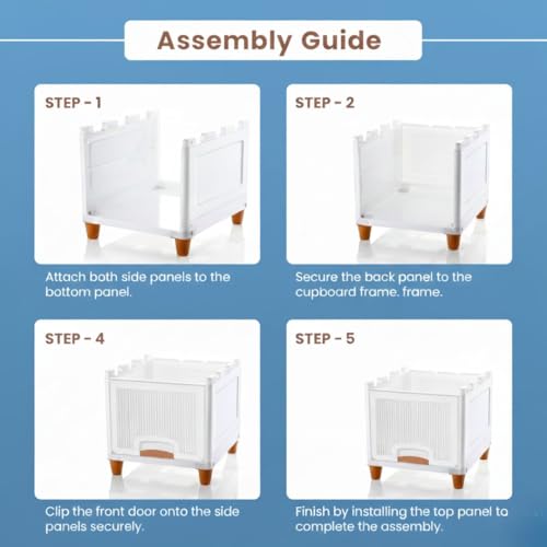 Aliensware 2Pcs Foldable Storage Organizer for Clothes/Space-Saving Cupboard/Plastic Almirah for Cloth Rack/Kid Wardrobe for Toys/Stackable Cabinet for Home,Bathroom, Kitchen,Aliens (Clear Door) - Image 3