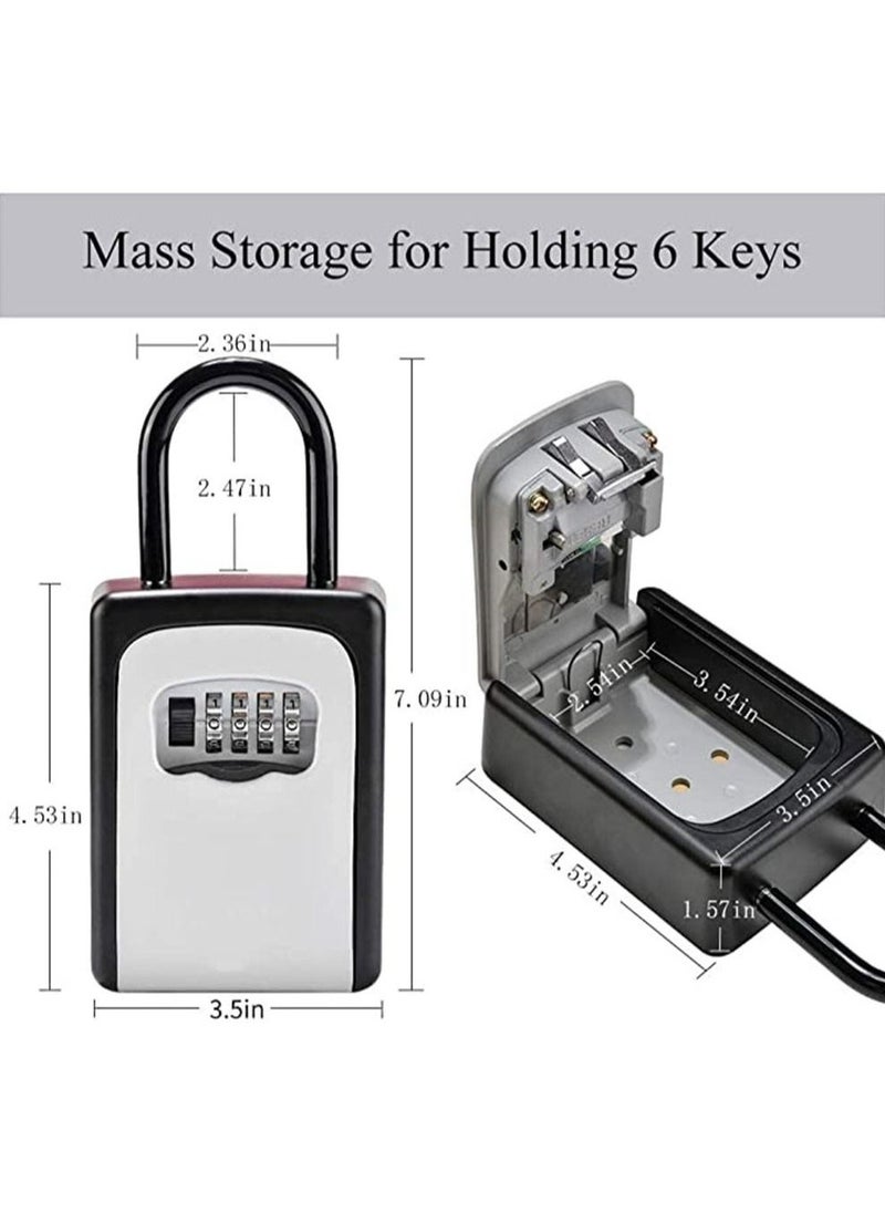 Key Lock Box Wall Mounted, Portable Lock Box for House Key, 5 Key Capacity, Weatherproof Resettable Code House Key Safe Security Lock Box for Indoor, Outdoor, Garage, Garden, Store - Image 5