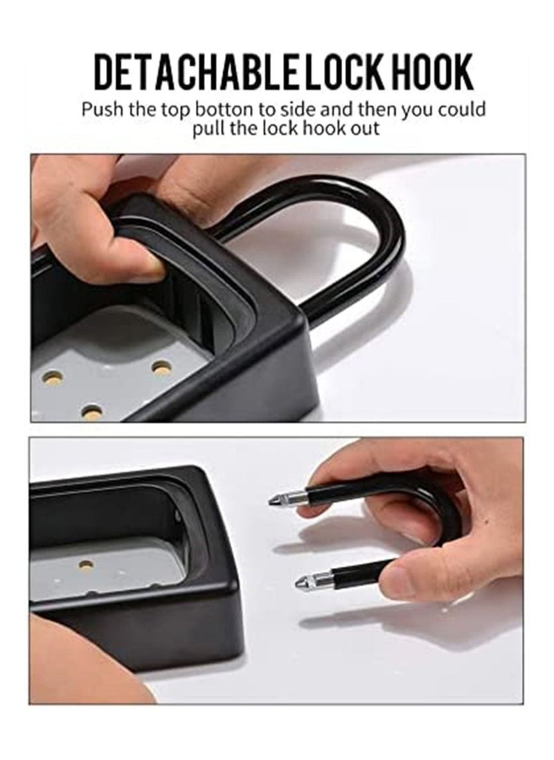 Key Lock Box Wall Mounted, Portable Lock Box for House Key, 5 Key Capacity, Weatherproof Resettable Code House Key Safe Security Lock Box for Indoor, Outdoor, Garage, Garden, Store - Image 2