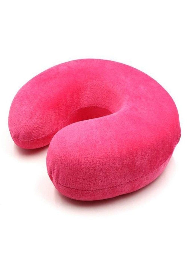 Jassi Toy Comfortable Polyester Pillows for Head Support Travel Neck Pillow (Pink)