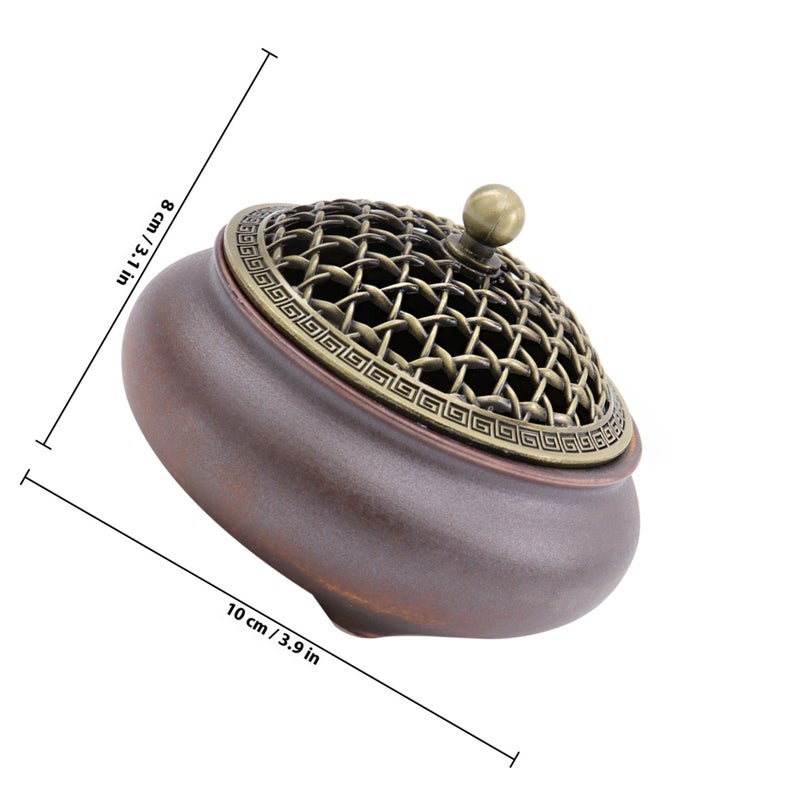 Vintage Incense Therapy Censer Yoga Practical Burner Censer Desktop Decoration Yellow - Image 2