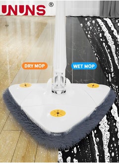 UNUNS 360° Rotatable Triangle Mops For Floor Cleaning,Push-Pull Automatic Self Squeezing Mop With 2 Cloths And 1 Scraper,Microfiber Dust Flat Cleaning Kitchen Mops For Floor Wall Window Car Cleaning  - Image 4